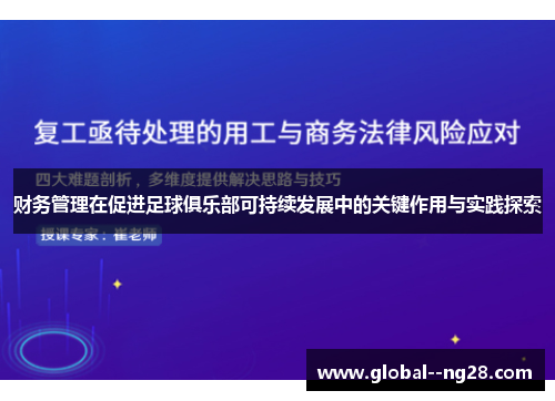 财务管理在促进足球俱乐部可持续发展中的关键作用与实践探索 财务管理在促进足球俱乐部可持续发展中的关键作用与实践探索
