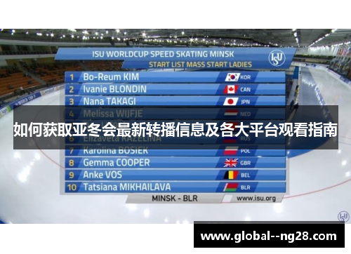 如何获取亚冬会最新转播信息及各大平台观看指南